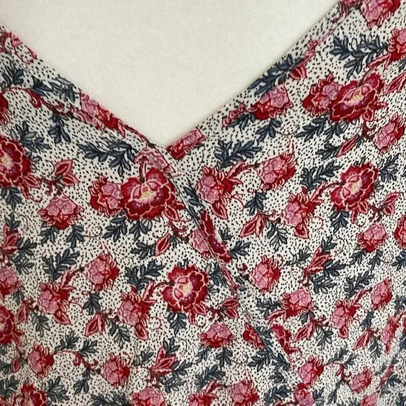 Loft Paisley Wrap Back Cropped Top Size L - Picture 5 of 11